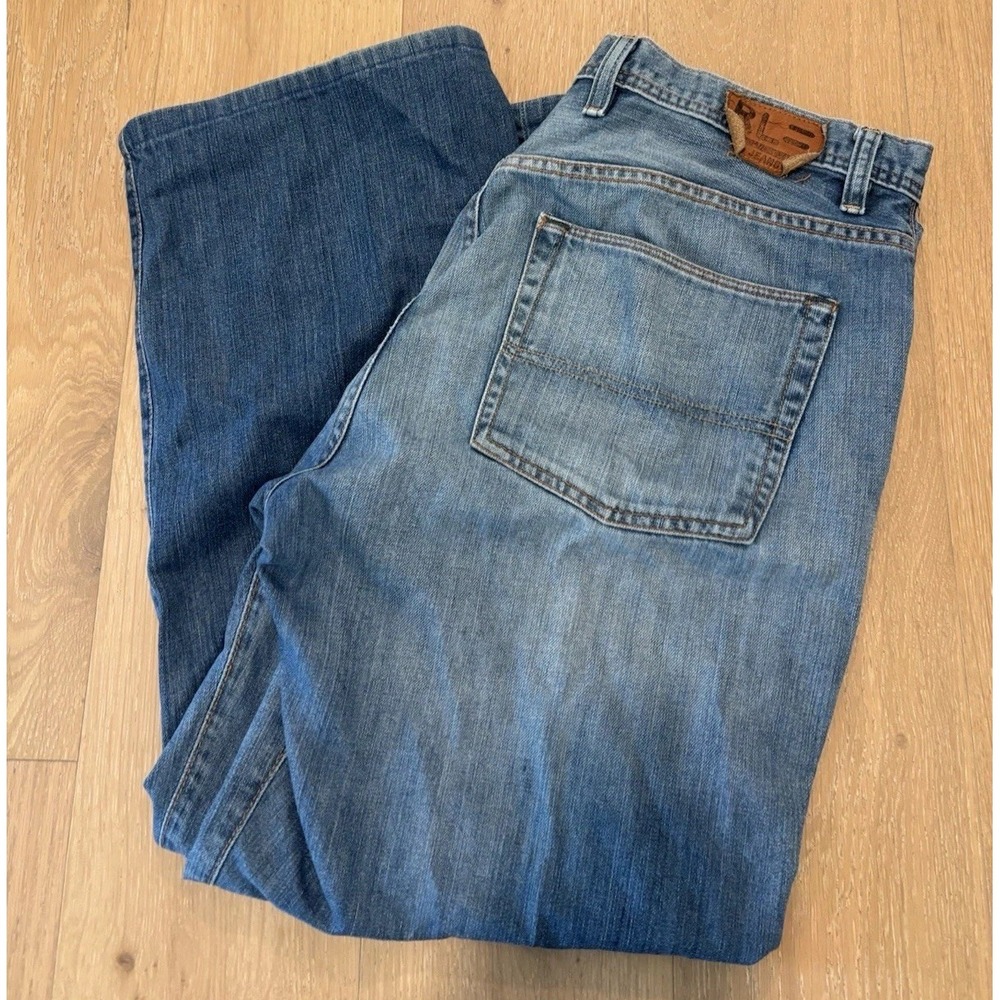 Vintage Ralph Lauren Polo Jeans Brixton Loose Fit Straight Leg Blue Denim 36x28